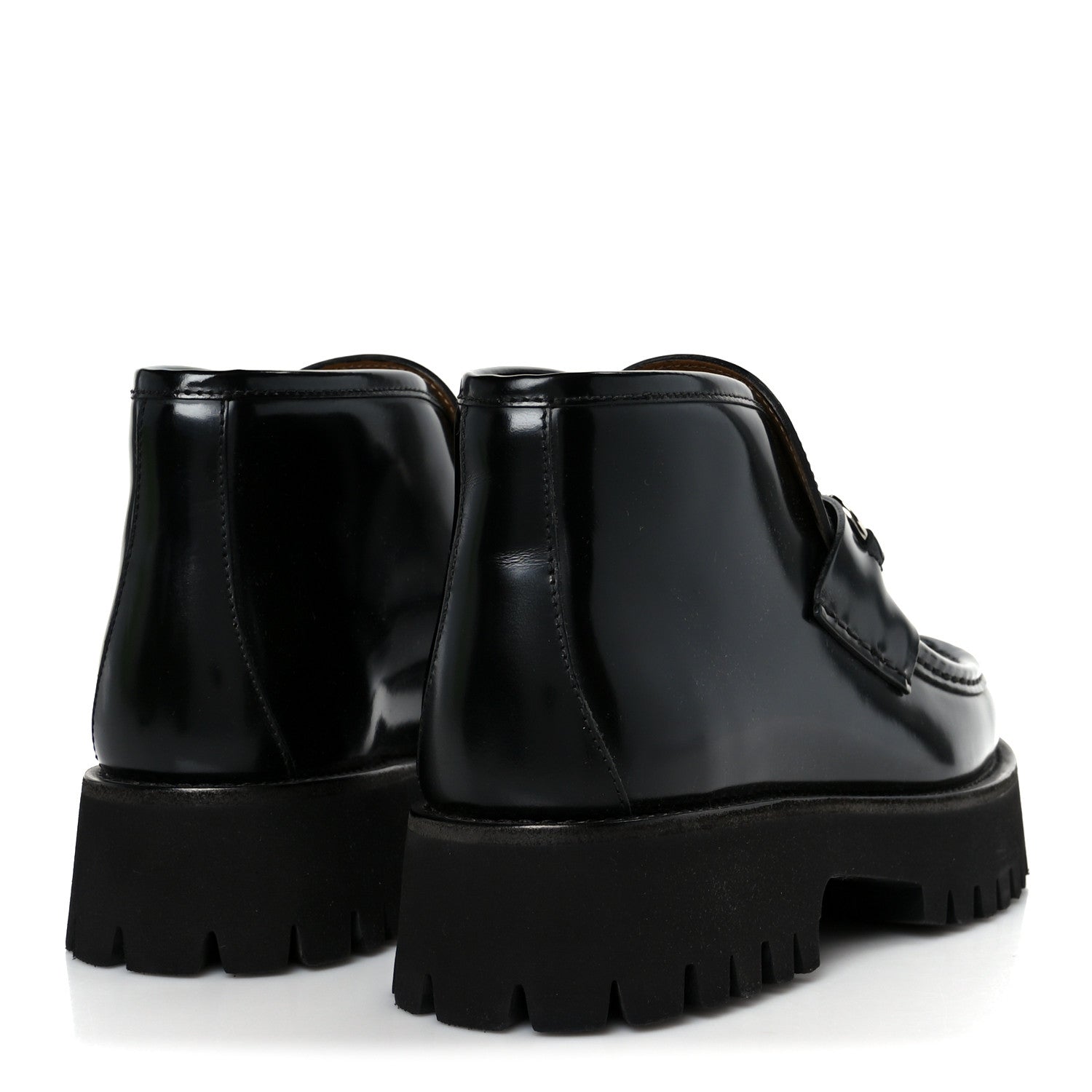 Gucci Cordovan Lux Womens Horsebit Platform Ankle Boots 39 Black 5 of 10