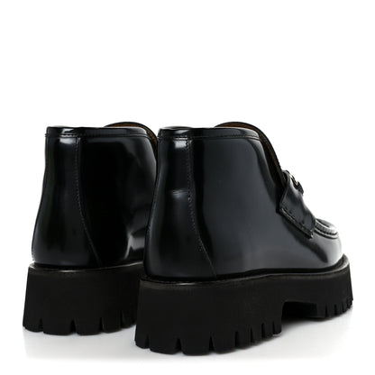 Gucci Cordovan Lux Womens Horsebit Platform Ankle Boots 39 Black 5 of 10