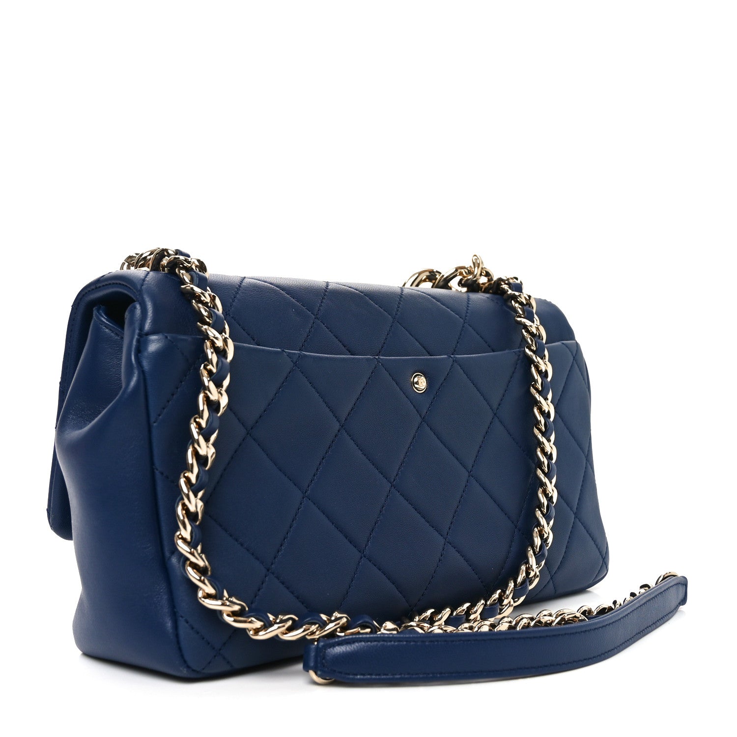 Chanel Lambskin Quilted Resin Bi-Color Chain Flap Bag Navy 1798077