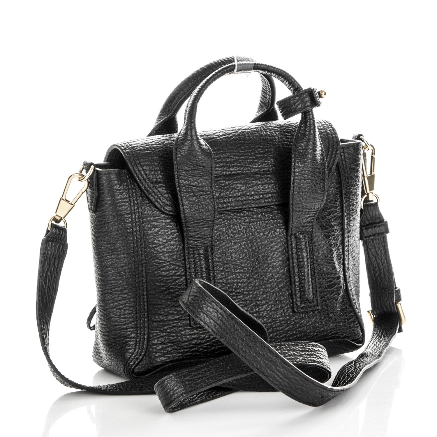 3.1 Phillip Lim 3.1 Textured Calfskin Mini Pashli Satchel Black 3 of 7
