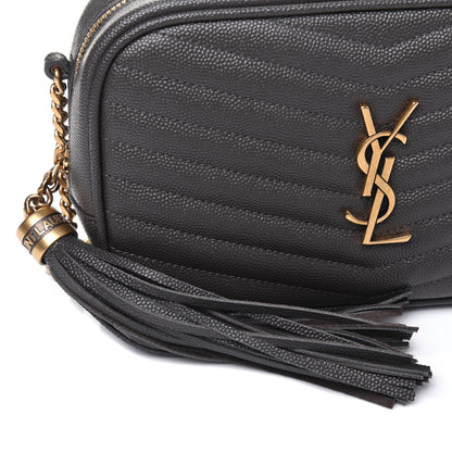 Saint Laurent Grain De Poudre Matelasse Monogram Mini Lou Camera Bag Pebble 13 of 14