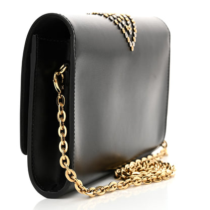 Louis Vuitton Calfskin Fleur De Lys Pochette Chain Louise Black 3 of 12