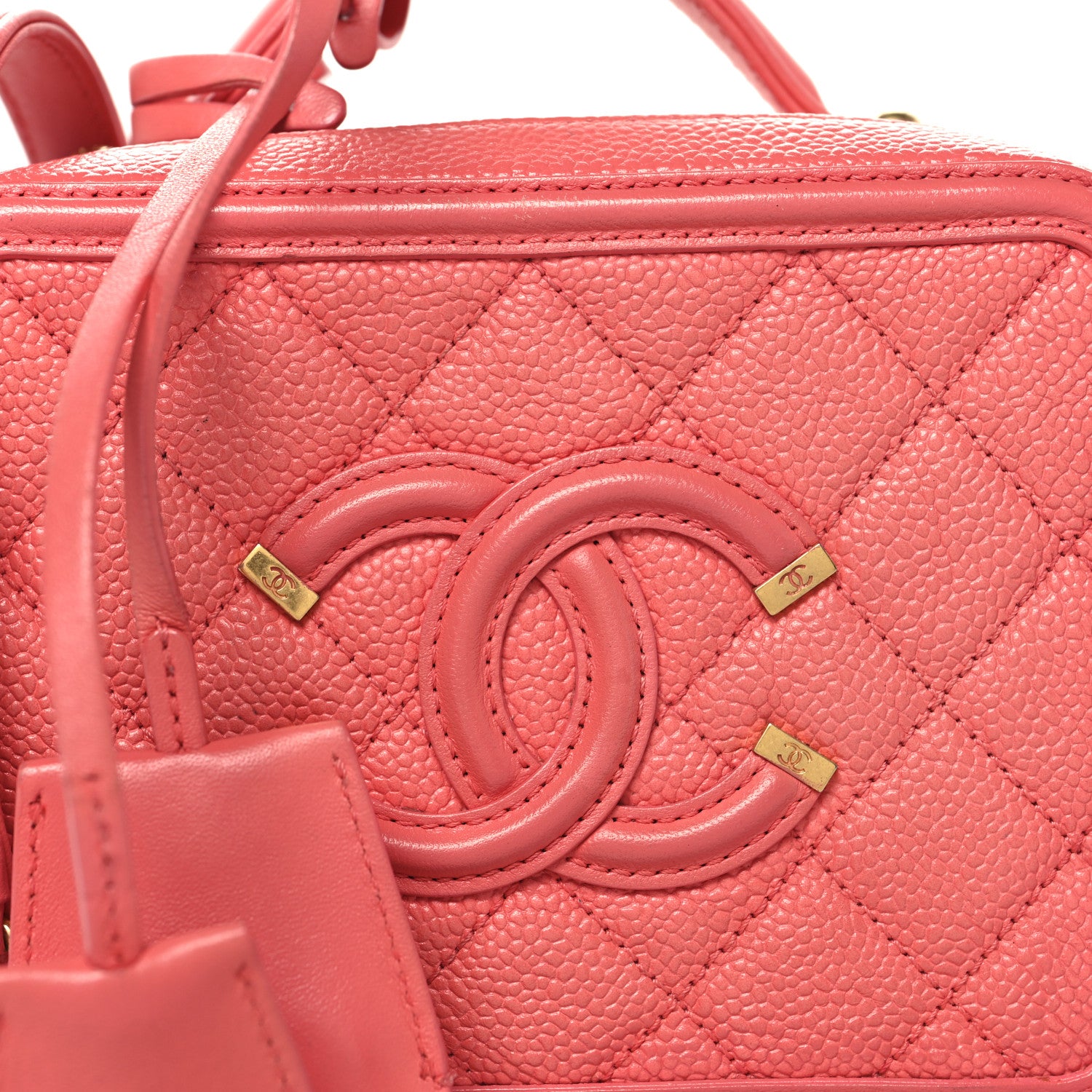 Chanel Caviar Quilted Small CC Filigree Vanity Case Pink 8 of 10