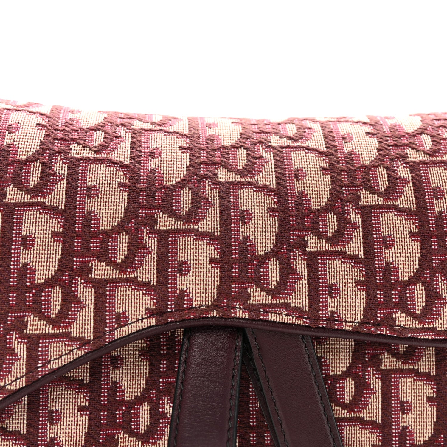 Christian Dior Oblique Saddle Bag Burgundy 8 of 10