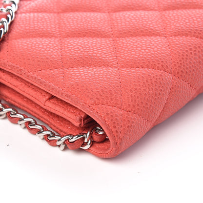 Chanel Iridescent Caviar Quilted Wallet on Chain WOC Pink 14 of 17
