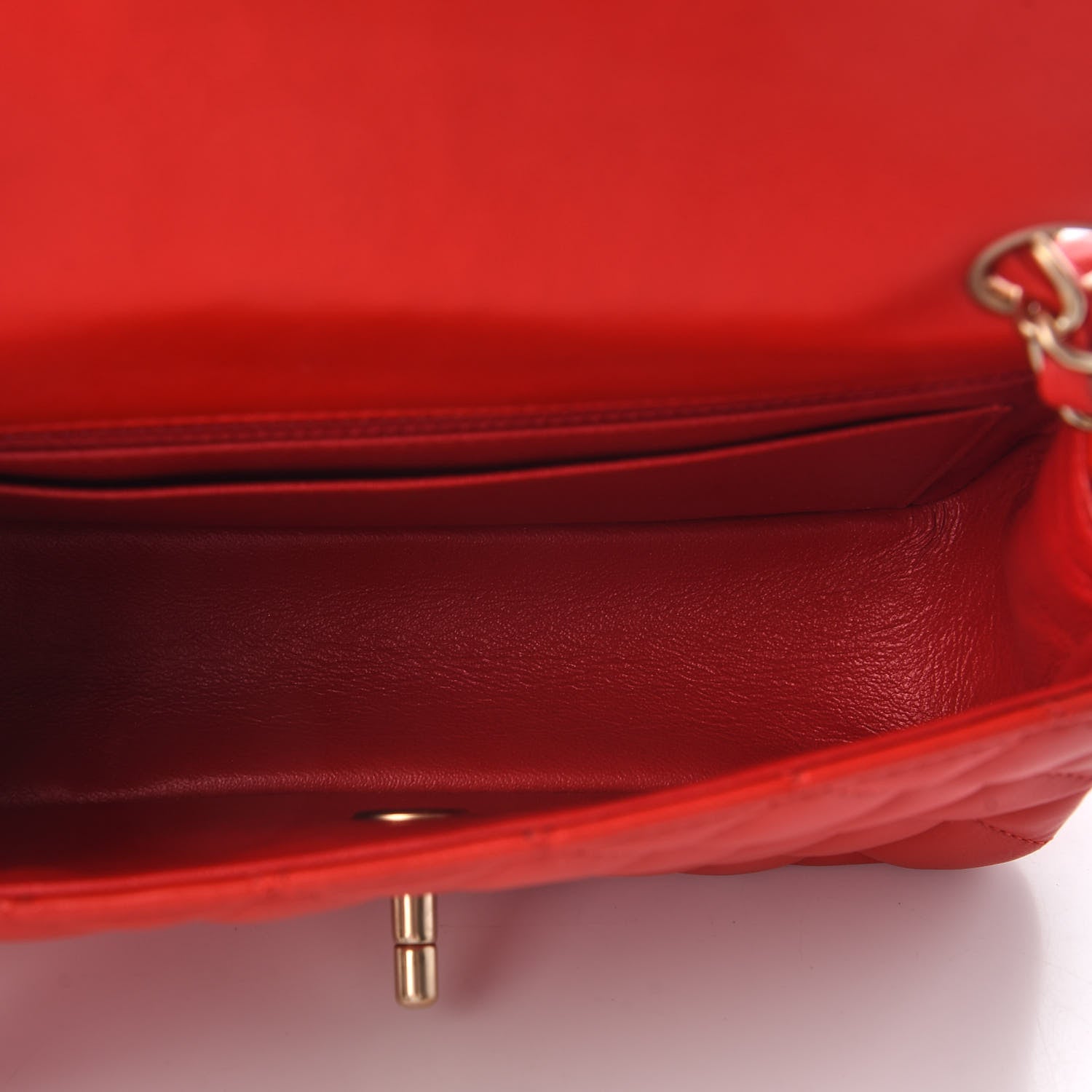 Chanel Lambskin Quilted Mini Rectangular Flap Red 5 of 9