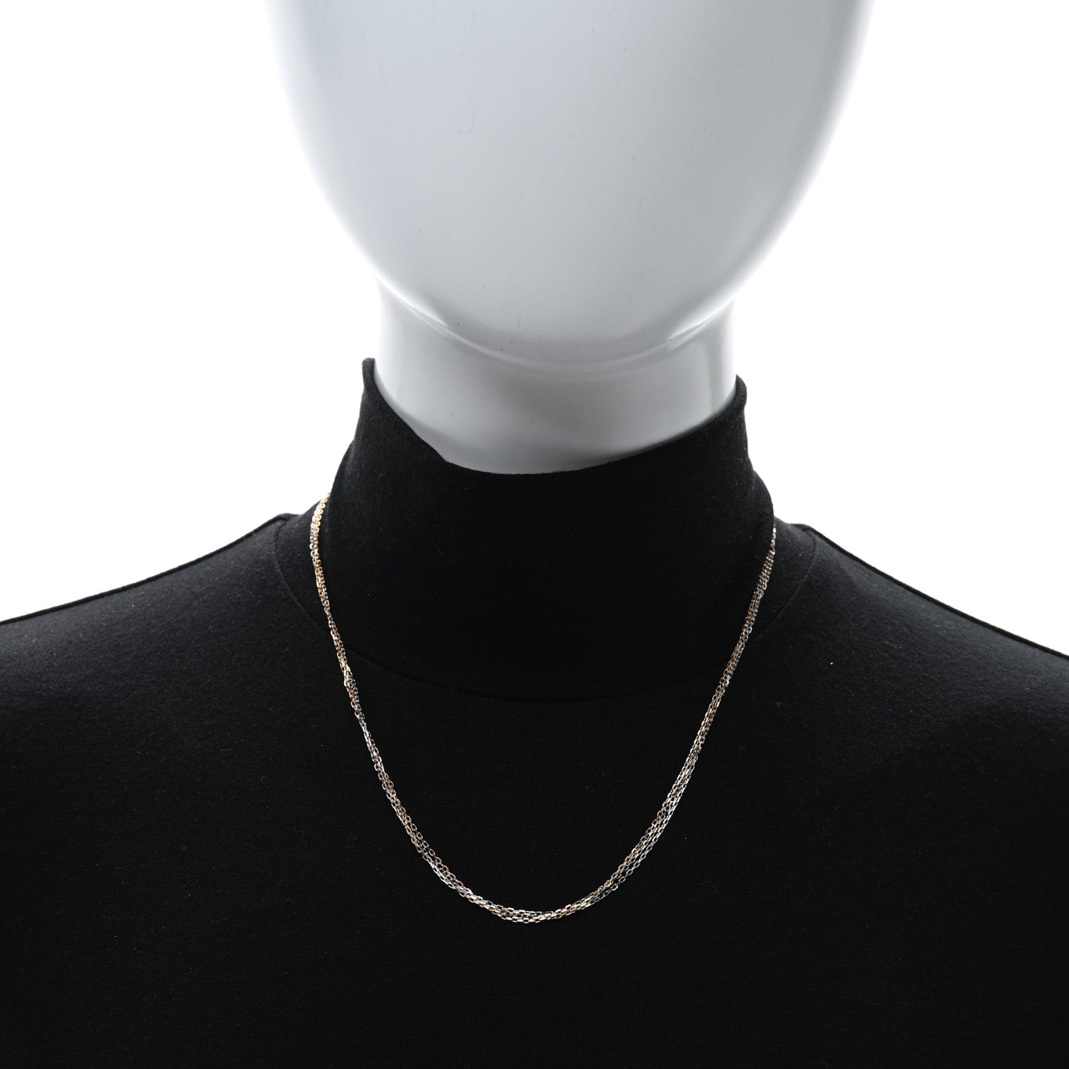 Cartier 18K Pink Yellow White Gold Three Chain Necklace 2 of 4