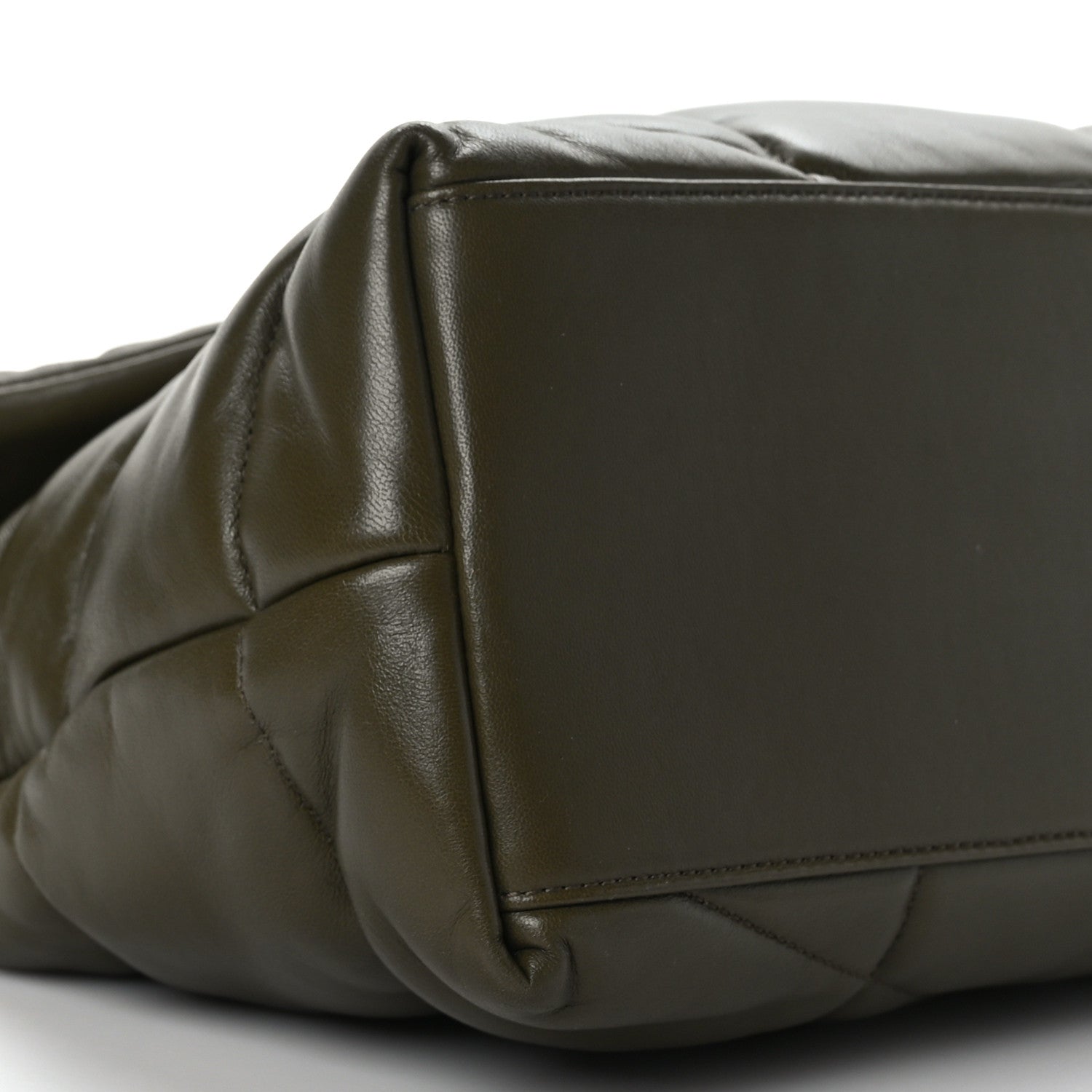 Saint Laurent Lambskin Quilted Medium Loulou Puffer Monogram Chain Satchel Seaweed 8 of 9