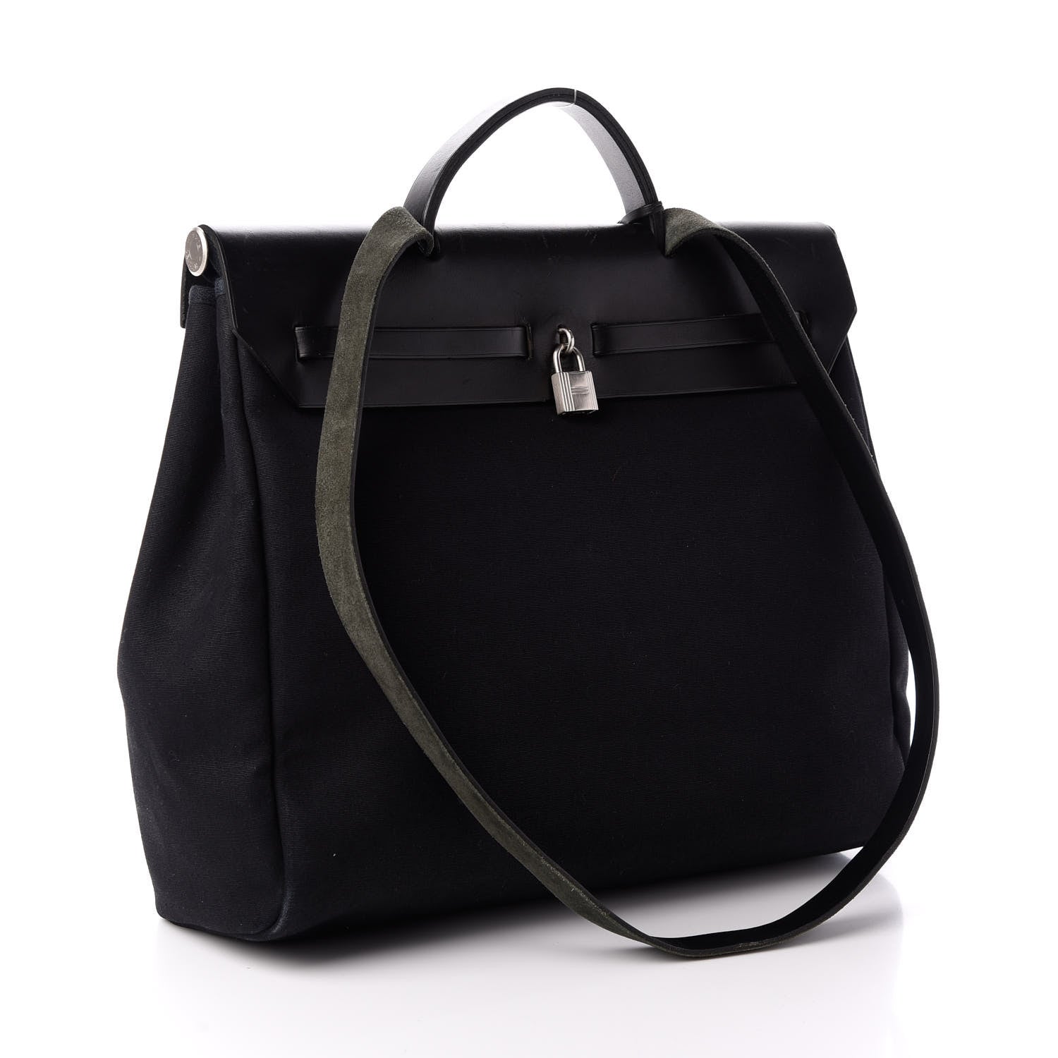 Hermes Toile Vache Calfskin Herbag 39 MM Black 4 of 10