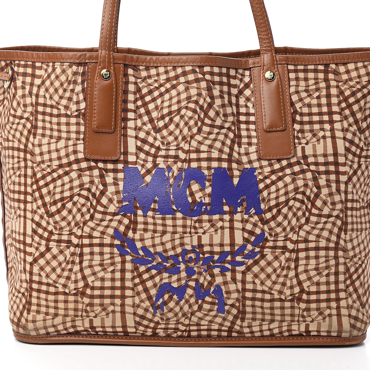 MCM Visetos Medium Liz Reversible Shopper Tote Cognac 14 of 14
