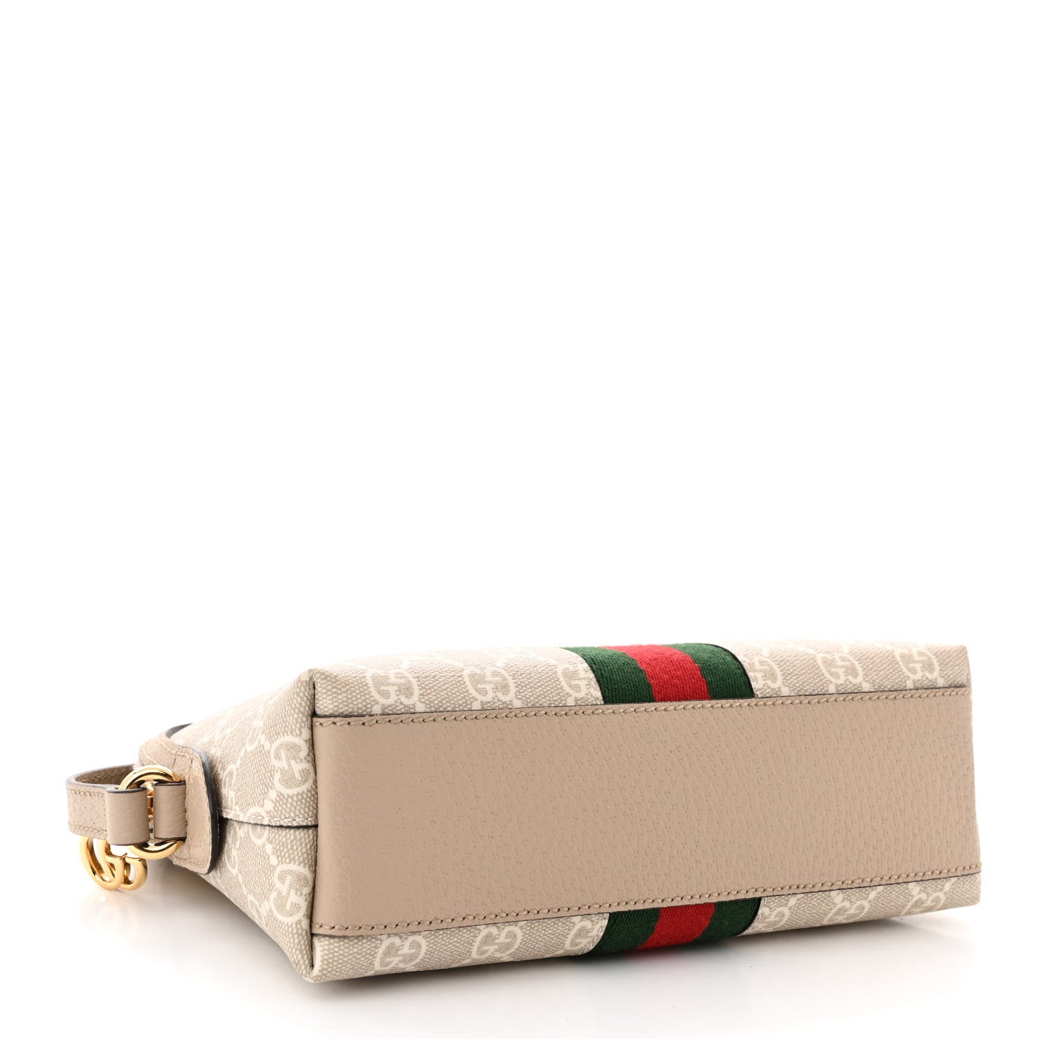 Gucci GG Supreme Monogram Textured Dollar Calfskin Web Small Ophidia Dome Shoulder Beige Mystic White Oatmeal 4 of 10