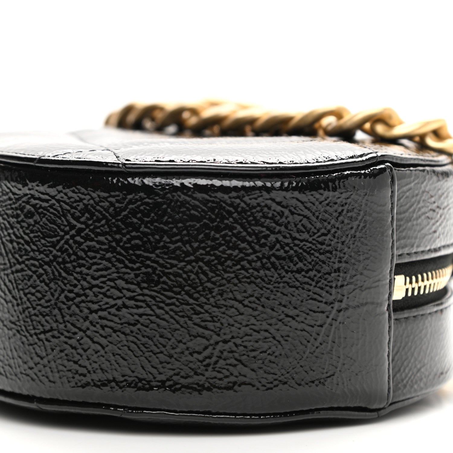 Chanel Shiny Crumpled Calfskin Quilted Chanel 19 Round Clutch With Chain Black 10 of 11