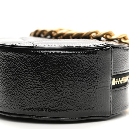 Chanel Shiny Crumpled Calfskin Quilted Chanel 19 Round Clutch With Chain Black 10 of 11