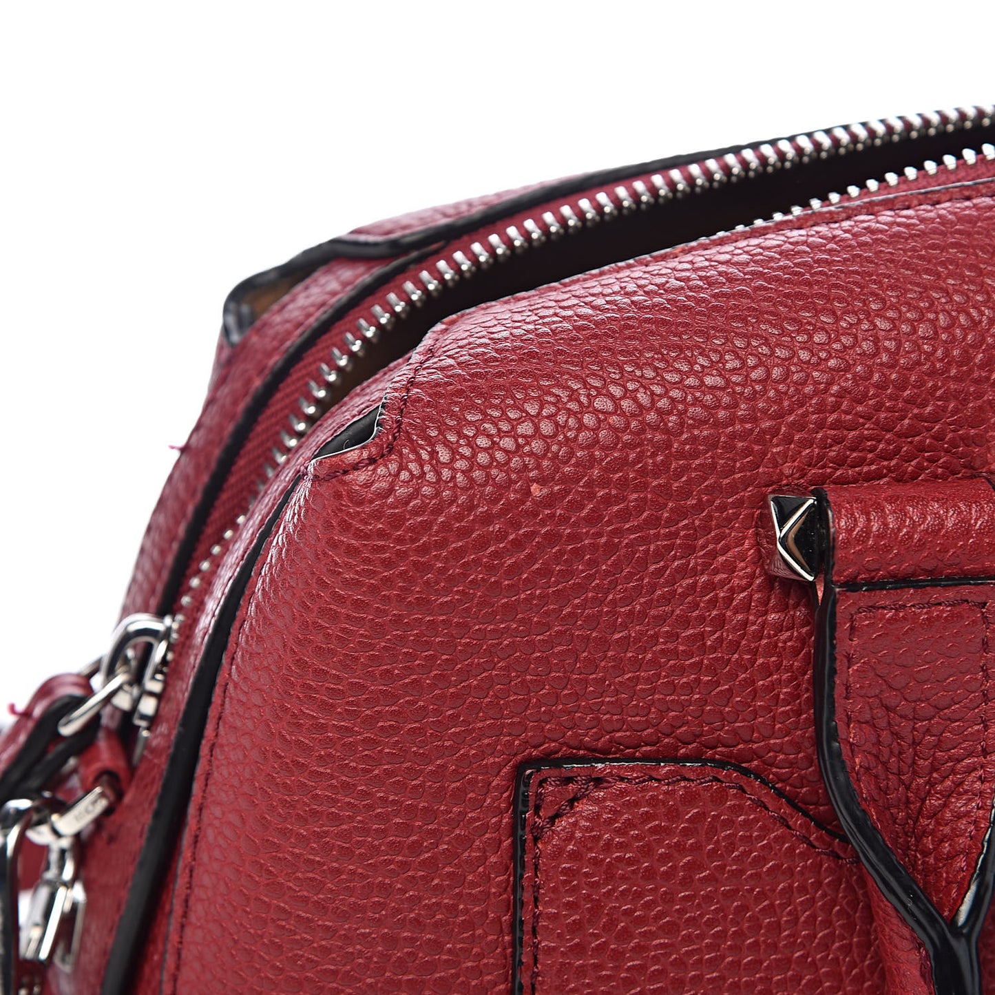 Grained Calfskin Small Ella Boston Burgundy