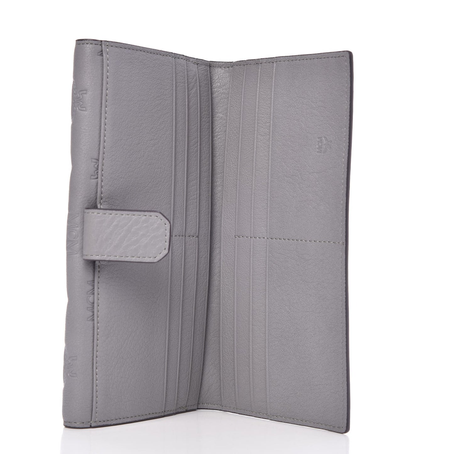 Calfskin Signature Monogram Klara Flap Wallet Grey