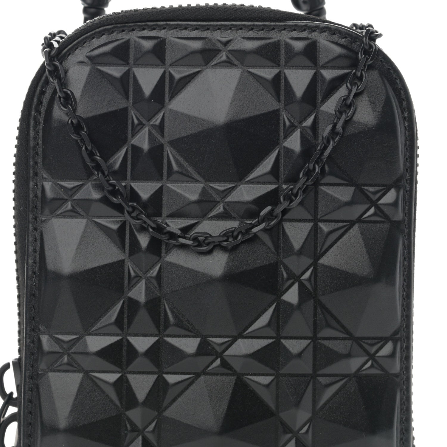 Christian Dior Calfskin Cannage Diamond Cannage Phone Holder Black 8 of 10