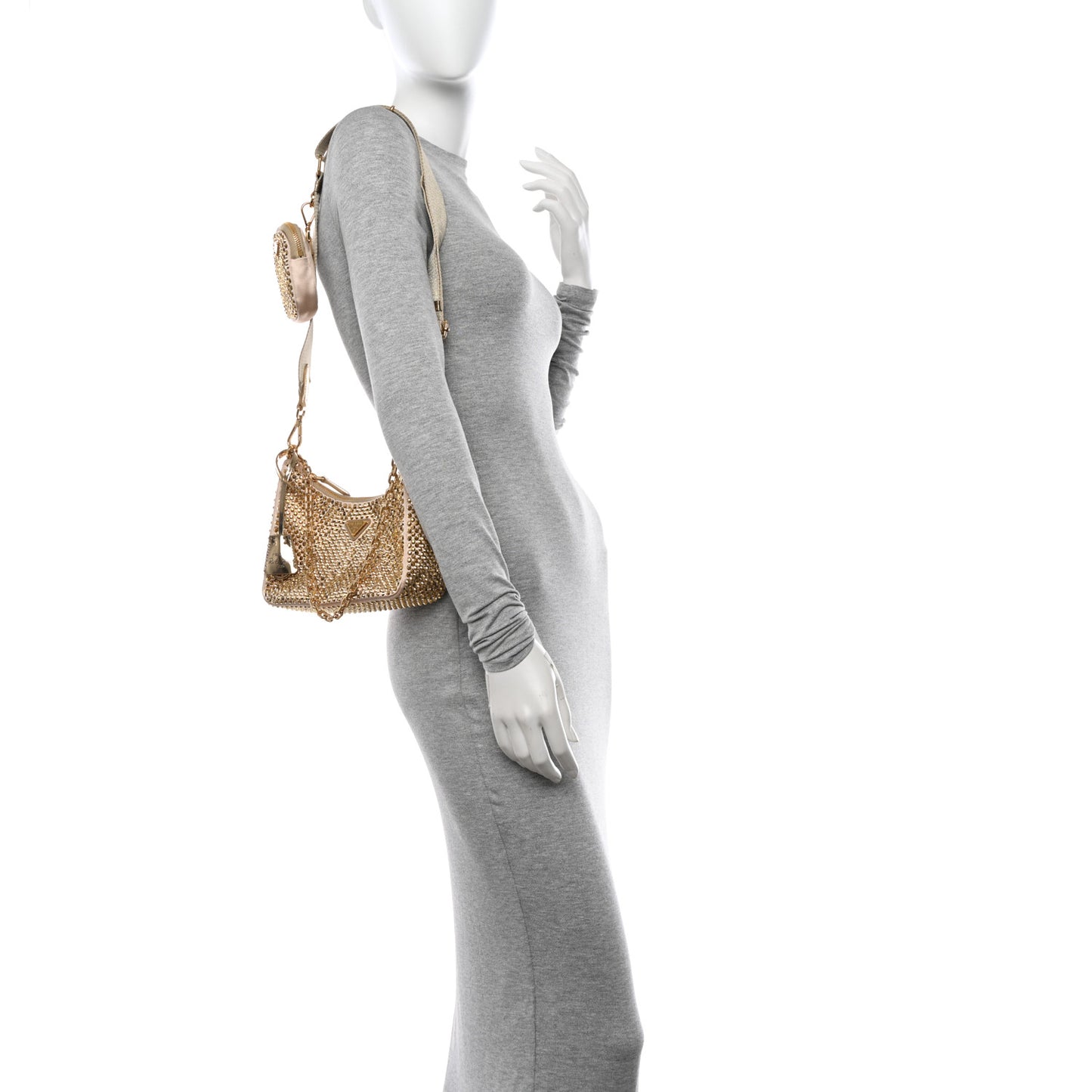 Satin Crystal Re-Edition 2005 Shoulder Bag Platino