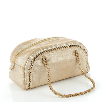 Chanel Metallic Goatskin Medium Luxe Ligne Bowler Tote Gold 3 of 8