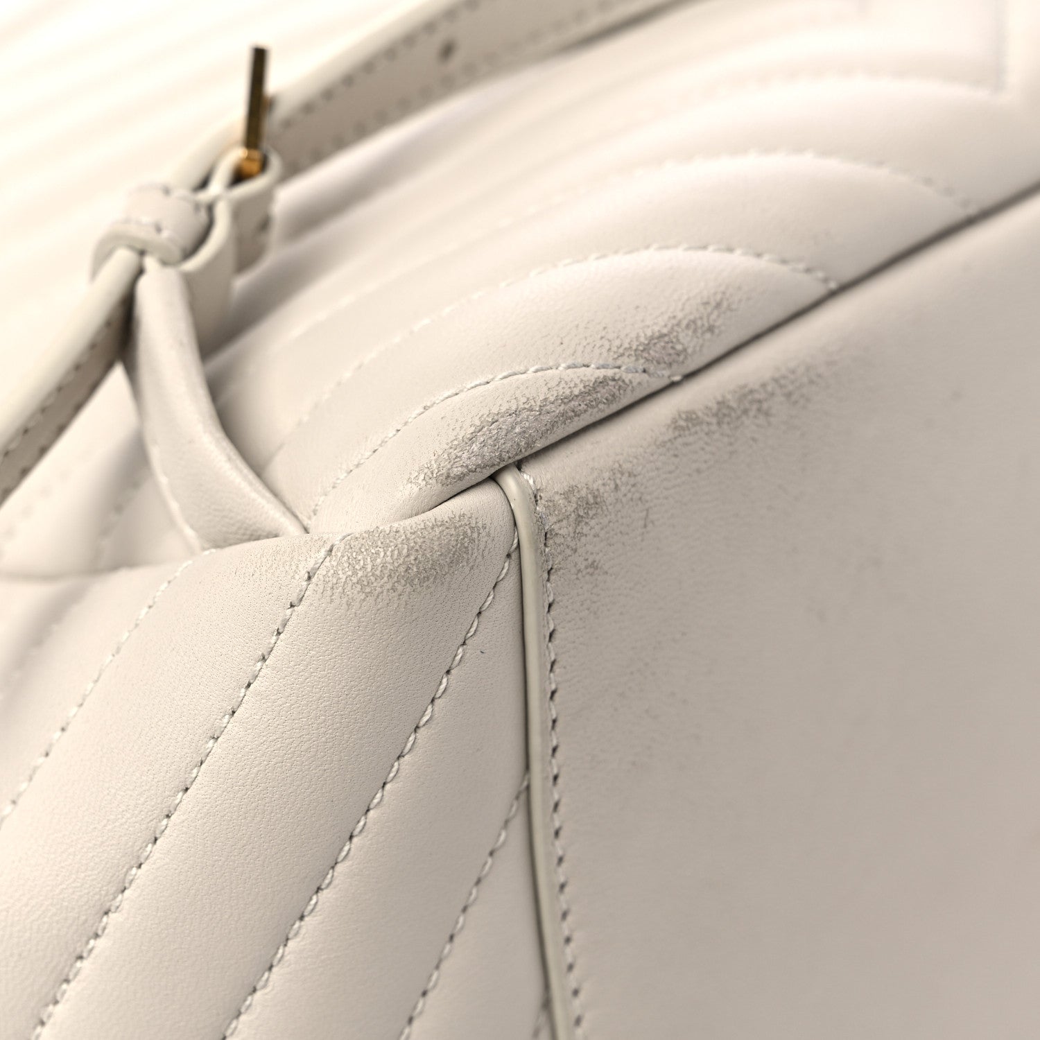 Saint Laurent Lambskin Matelasse Monogram Joe Backpack Cream 9 of 15