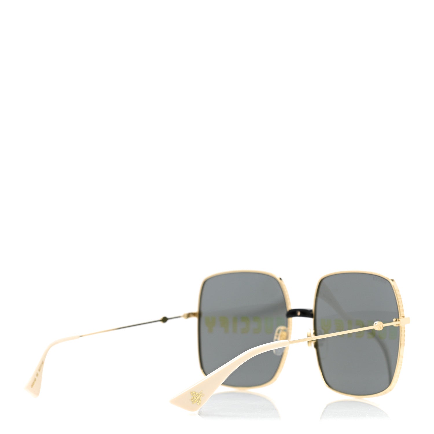 Gucci Metal Rectangular Guccify Frame Sunglasses GG0414S Gold 4 of 8