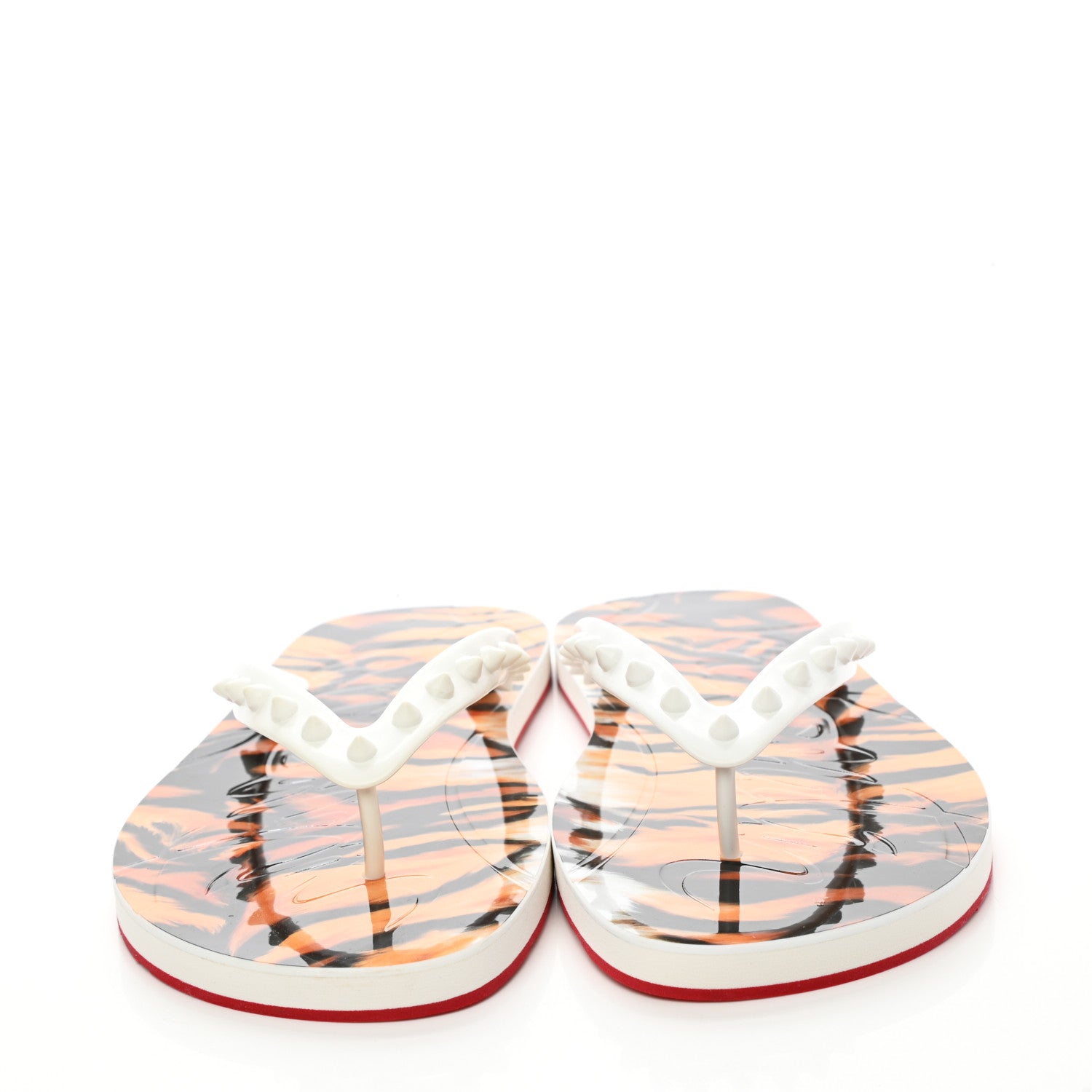 Christian Louboutin Rubber Spike Bengale Loubi Donna Flip Flop 44 White Multicolor 2 of 8