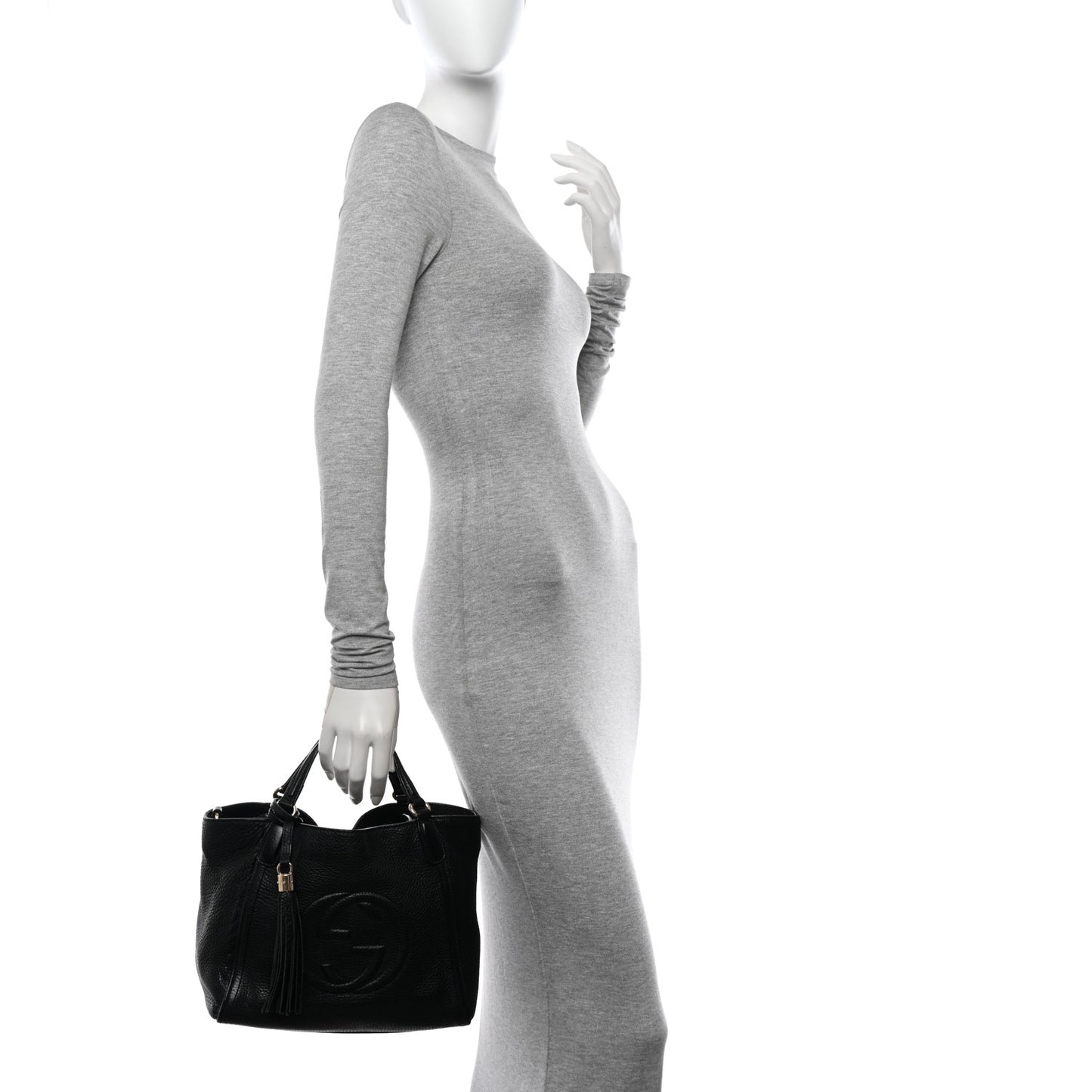 Pebbled Calfskin Small Soho Shoulder Bag Black