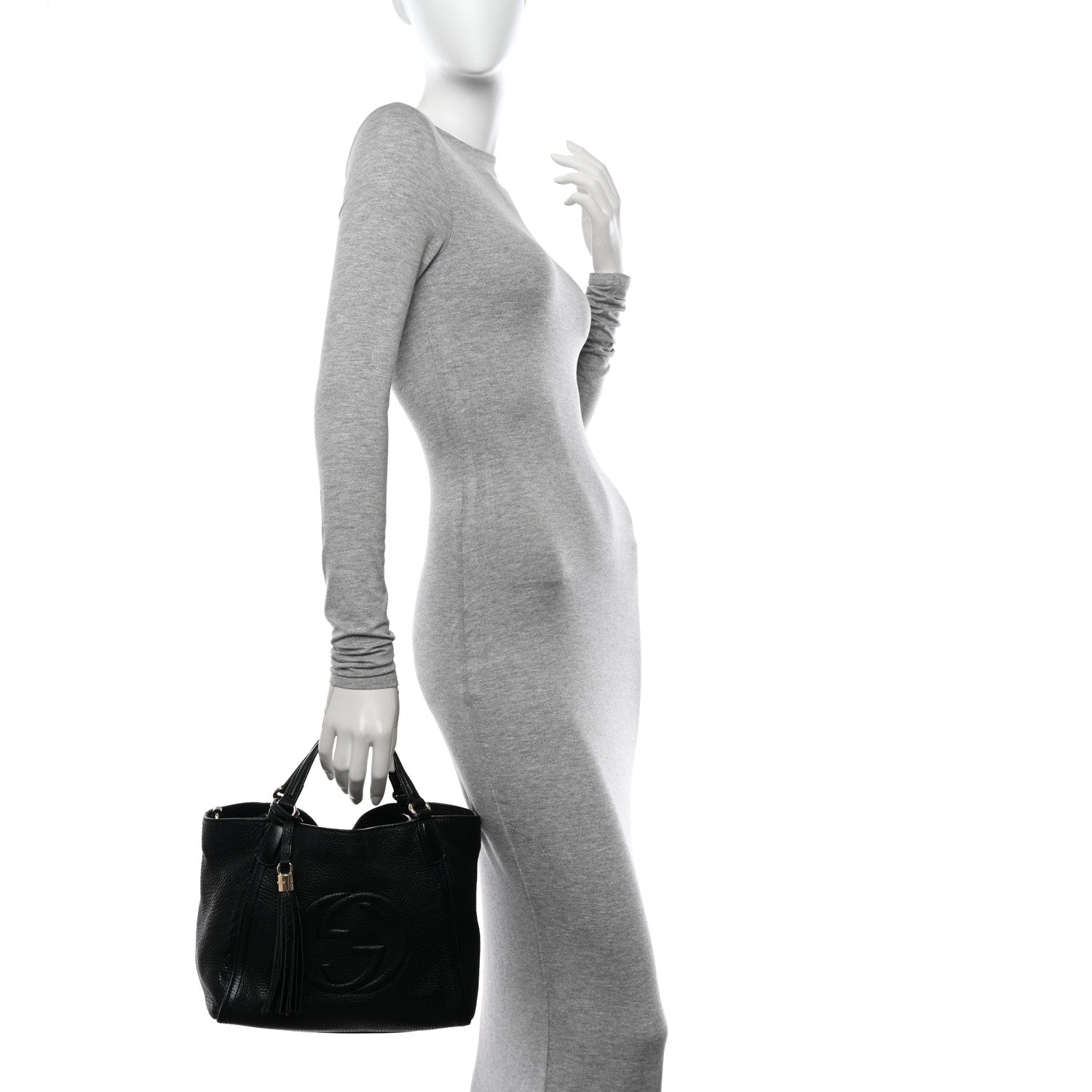 Gucci Pebbled Calfskin Small Soho Shoulder Bag Black 3 of 10