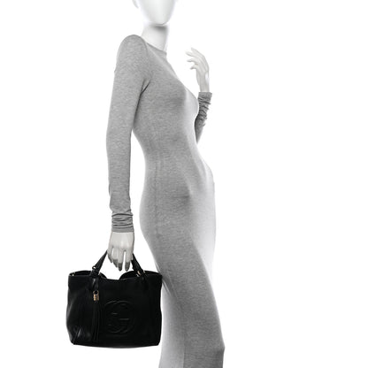 Gucci Pebbled Calfskin Small Soho Shoulder Bag Black 3 of 10