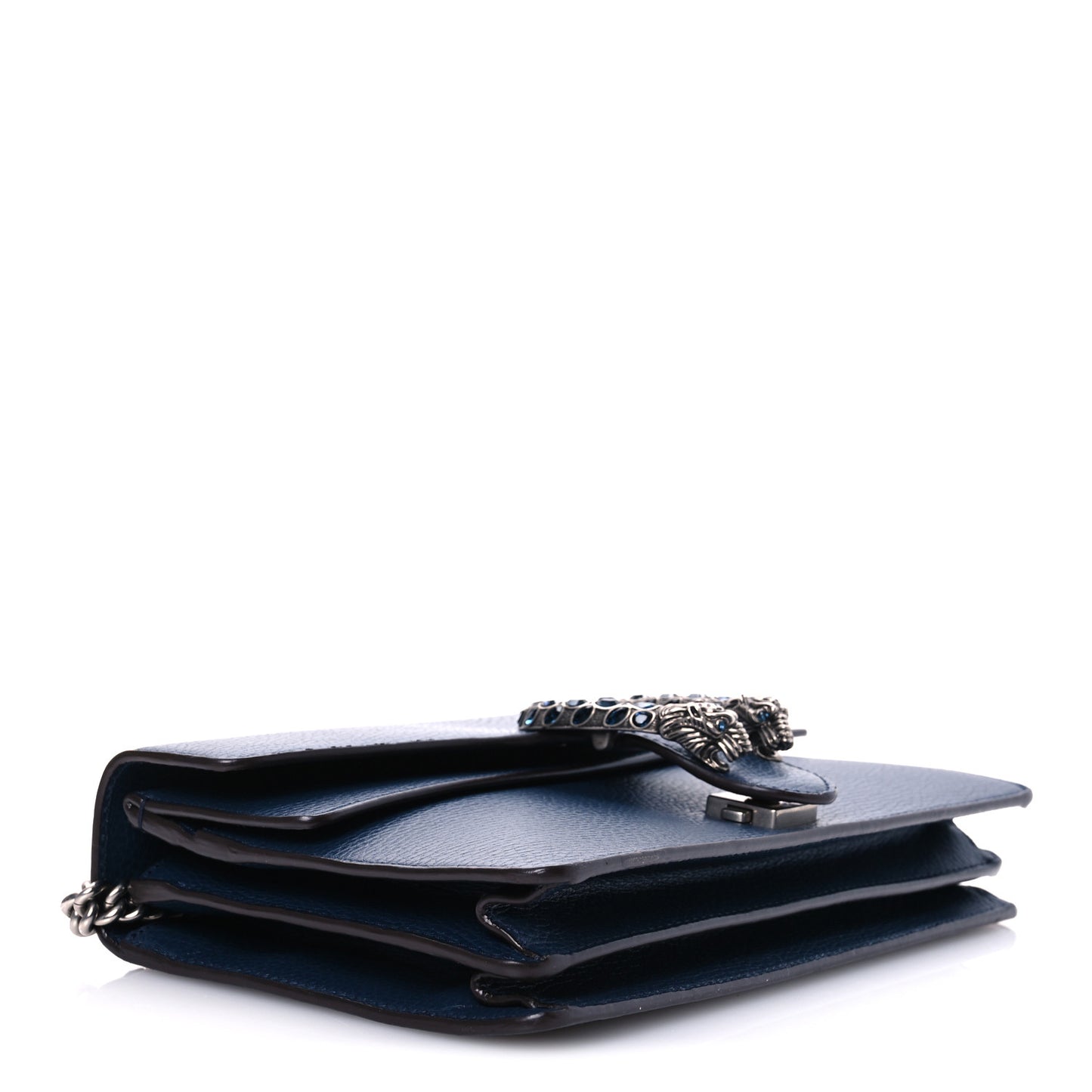 Pebbled Calfskin Small Dionysus Shoulder Bag Blue Agata