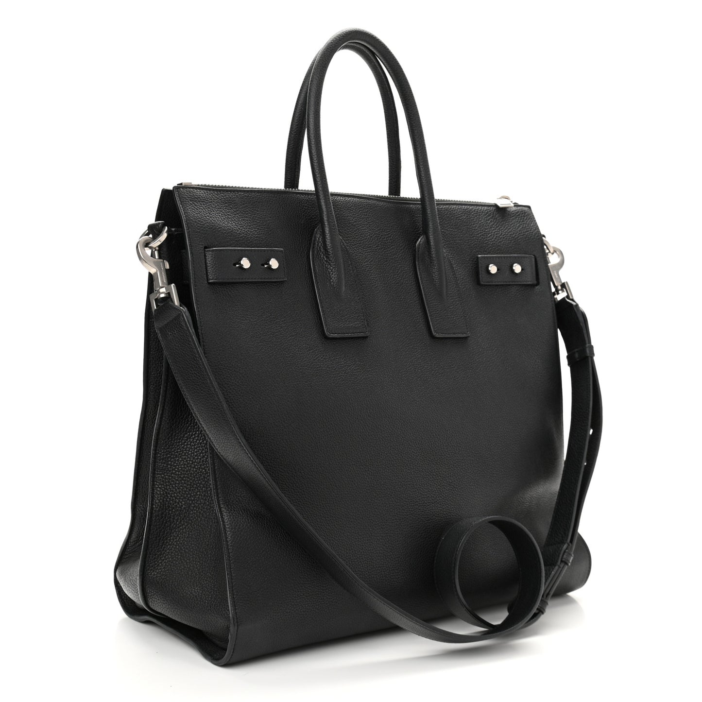 Grained Calfskin Sac De Jour Souple North South Tote Black