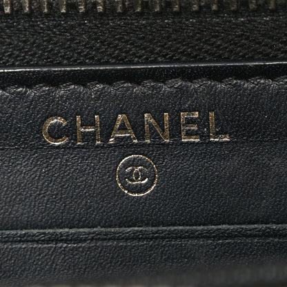 Chanel Caviar Quilted Large Gusset Double Zip Around Wallet  Black 6 of 9