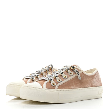 Christian Dior Velvet Walk'N'Dior Low Top Sneakers 38 Nude 3 of 8