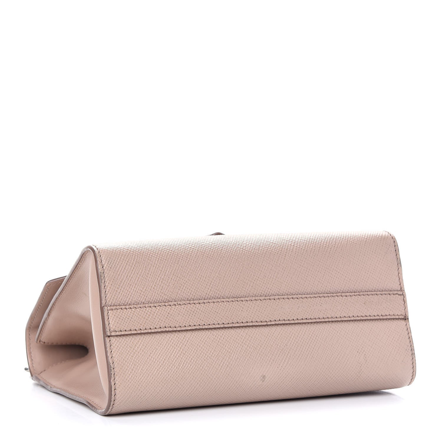Prada Saffiano Cuir Calfskin Monochrome Envelope Flap Chain Shoulder Bag Cipria 4 of 13