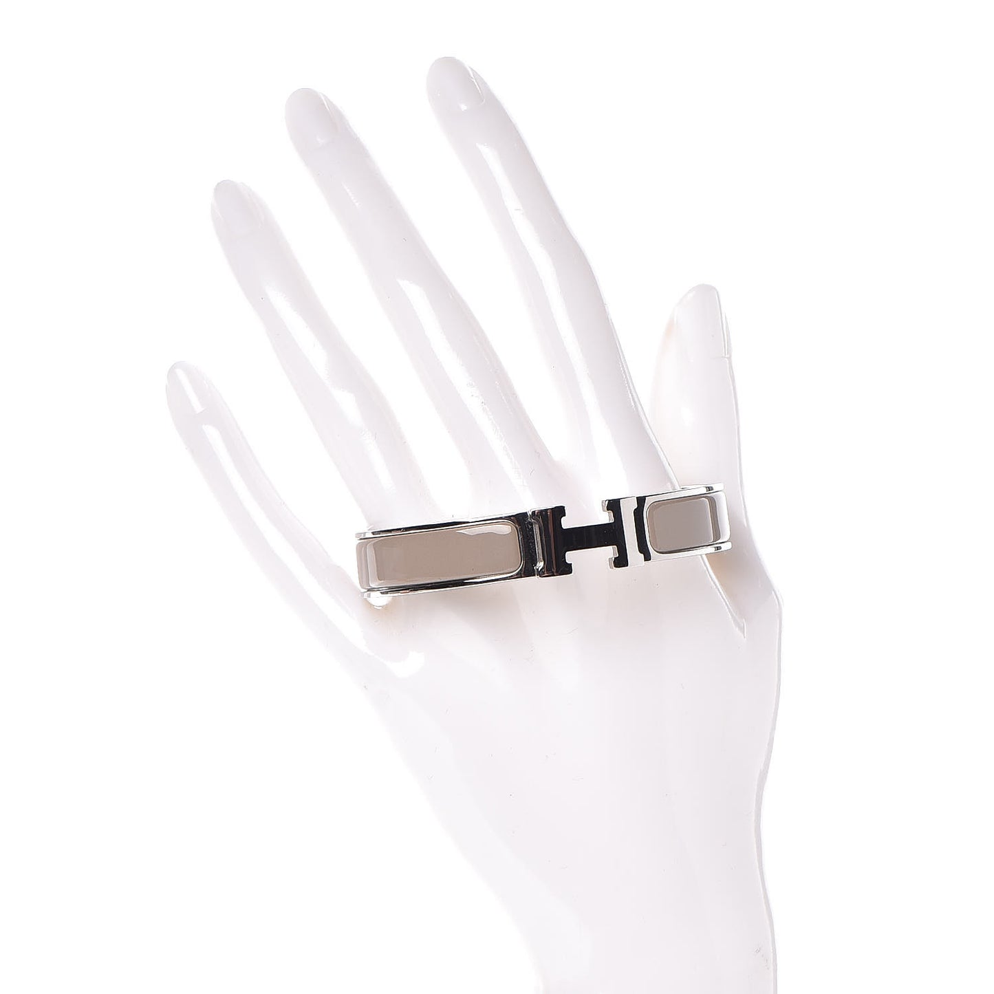 Enamel Narrow Clic Clac H Bracelet GM Marron Glace