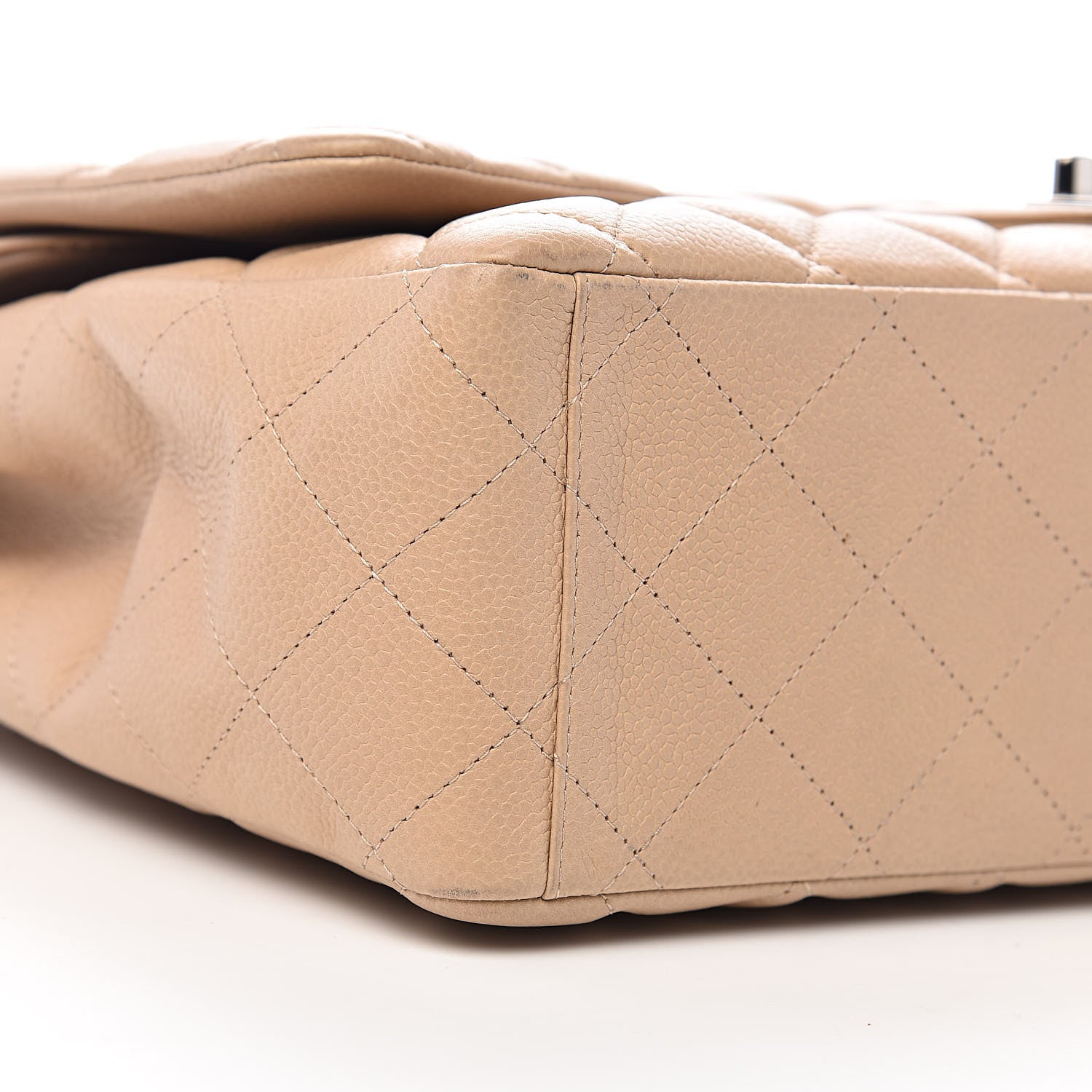 Chanel Caviar Quilted Maxi Double Flap Beige 9 of 11