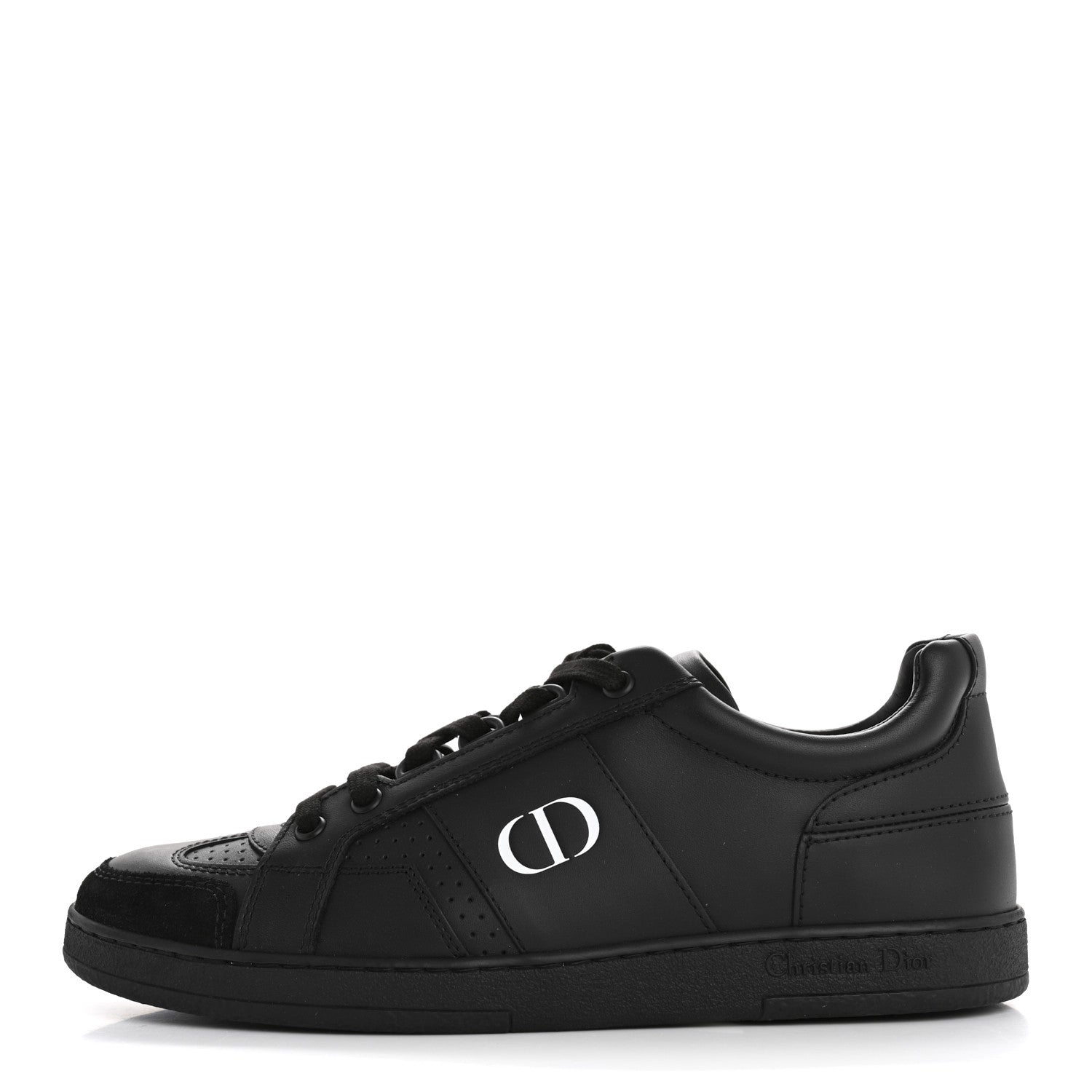 Christian Dior Calfskin Suede Logo Sneakers 37 Black 1 of 10