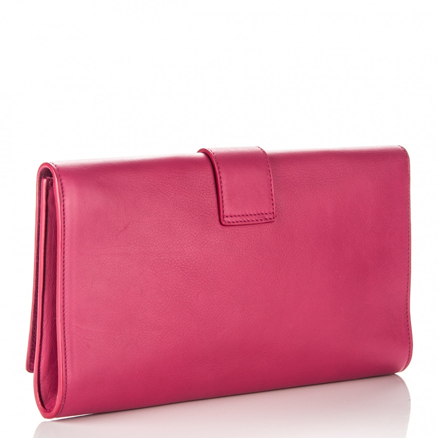 Saint Laurent Calfskin Classic Y Ligne Clutch Fuchsia 3 of 6