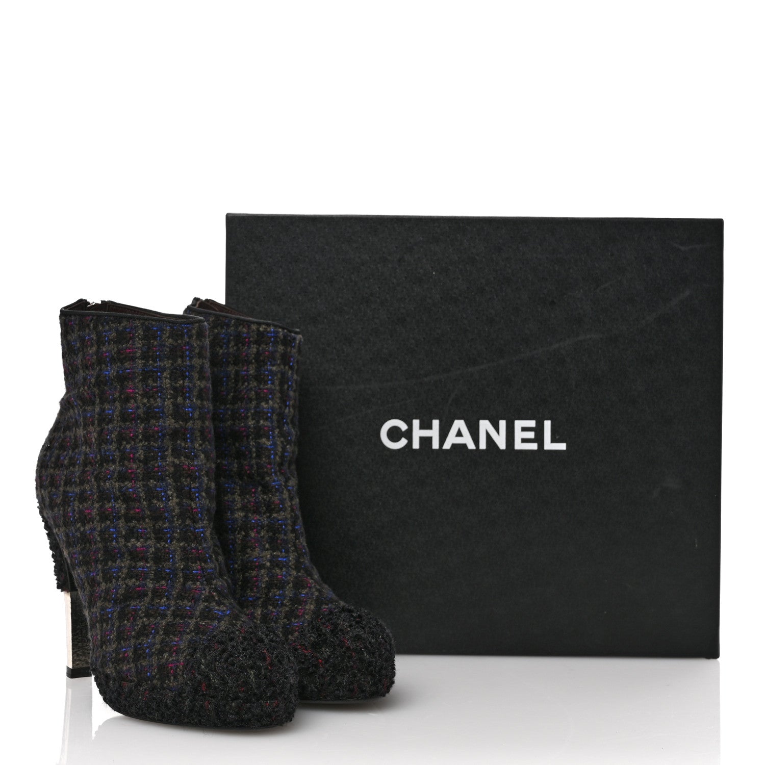 Chanel Tweed Short Ankle Boots 38 Multicolor 10 of 10