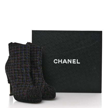 Chanel Tweed Short Ankle Boots 38 Multicolor 10 of 10