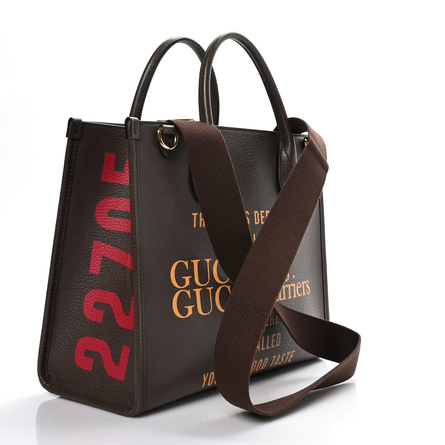 Gucci Textured Dollar Calfskin Gucci 100 Small Tote Bag New Acero Multicolor 3 of 8