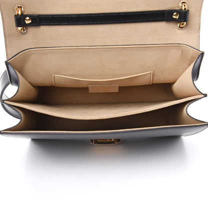 Fendi Vitello Liberty Bi-Color FF 1974 Embossed Kan U Shoulder Bag Black Maya 5 of 10