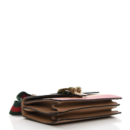 Gucci Calfskin Bamboo Web Medium Dionysus Top Handle Bag Camelia Bright Evergreen Hibiscus Red 5 of 12