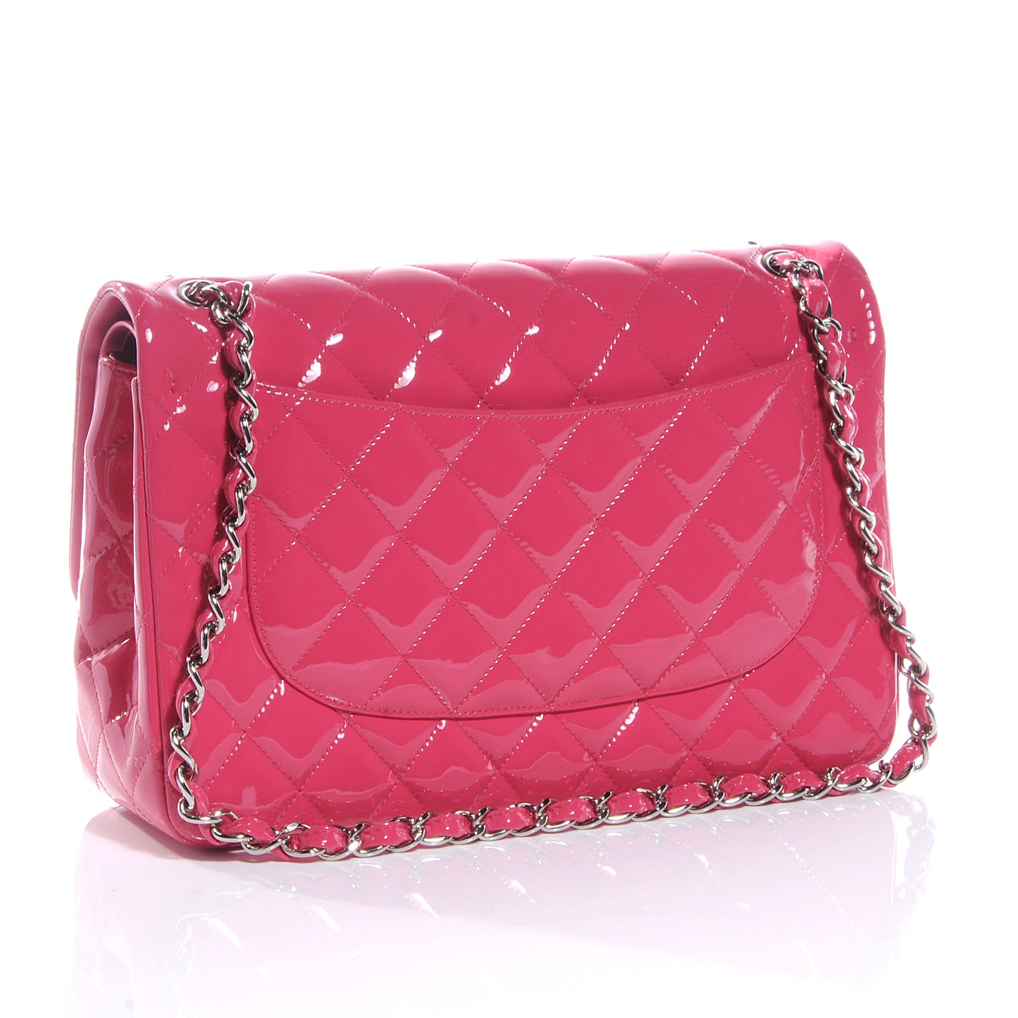 Patent Jumbo Double Flap Fuchsia