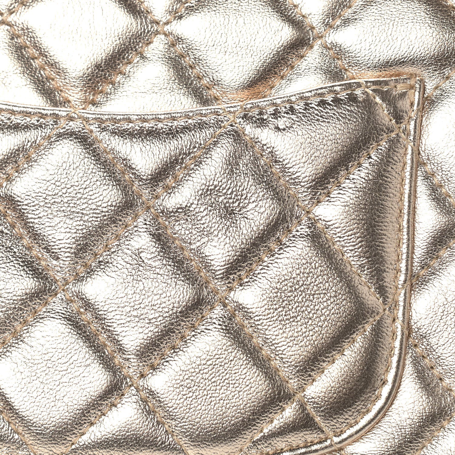Chanel Metallic Lambskin Quilted Mini Rectangular Flap Gold Black 10 of 10