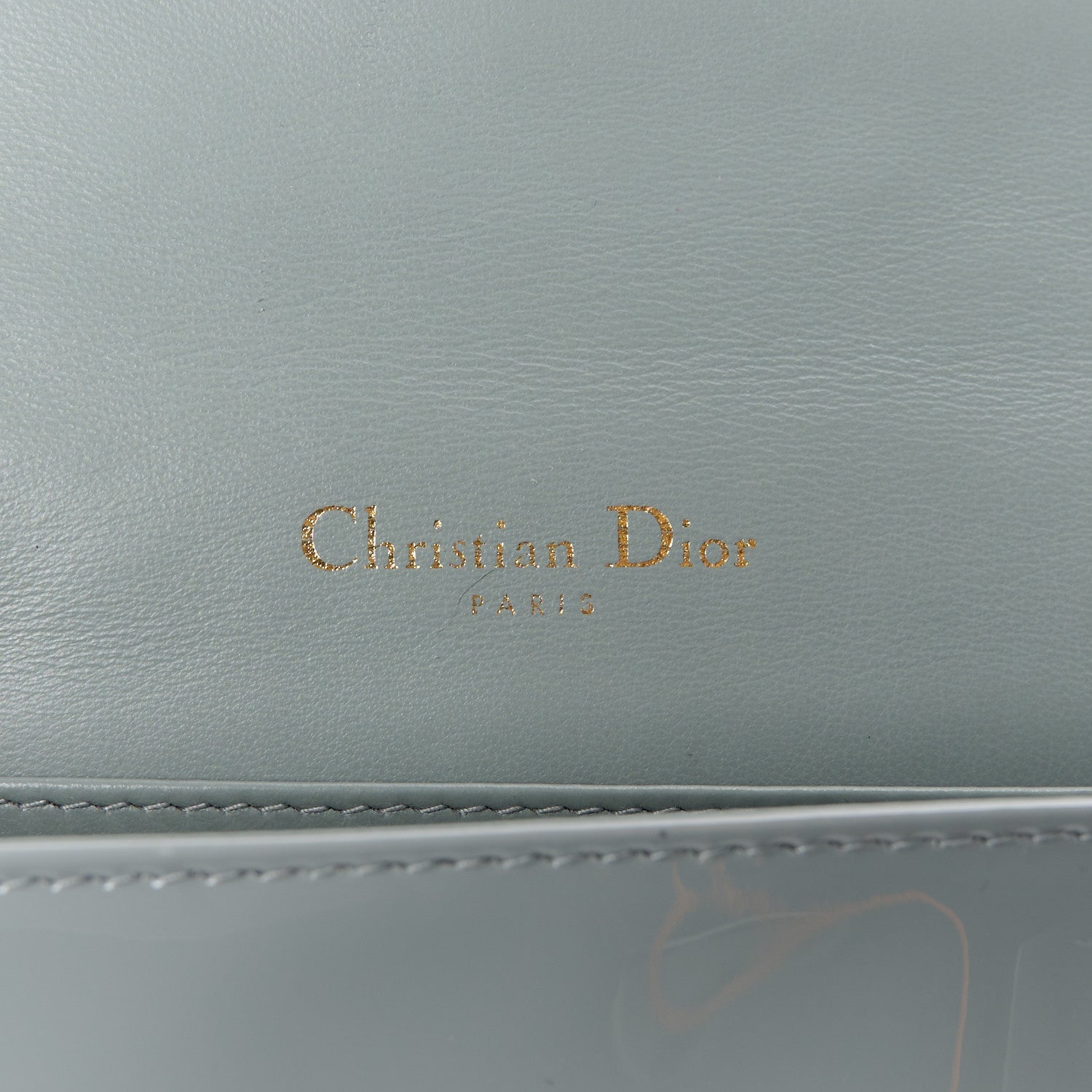 Christian Dior Patent Cannage Lady Dior Chain Wallet Denim 7 of 16