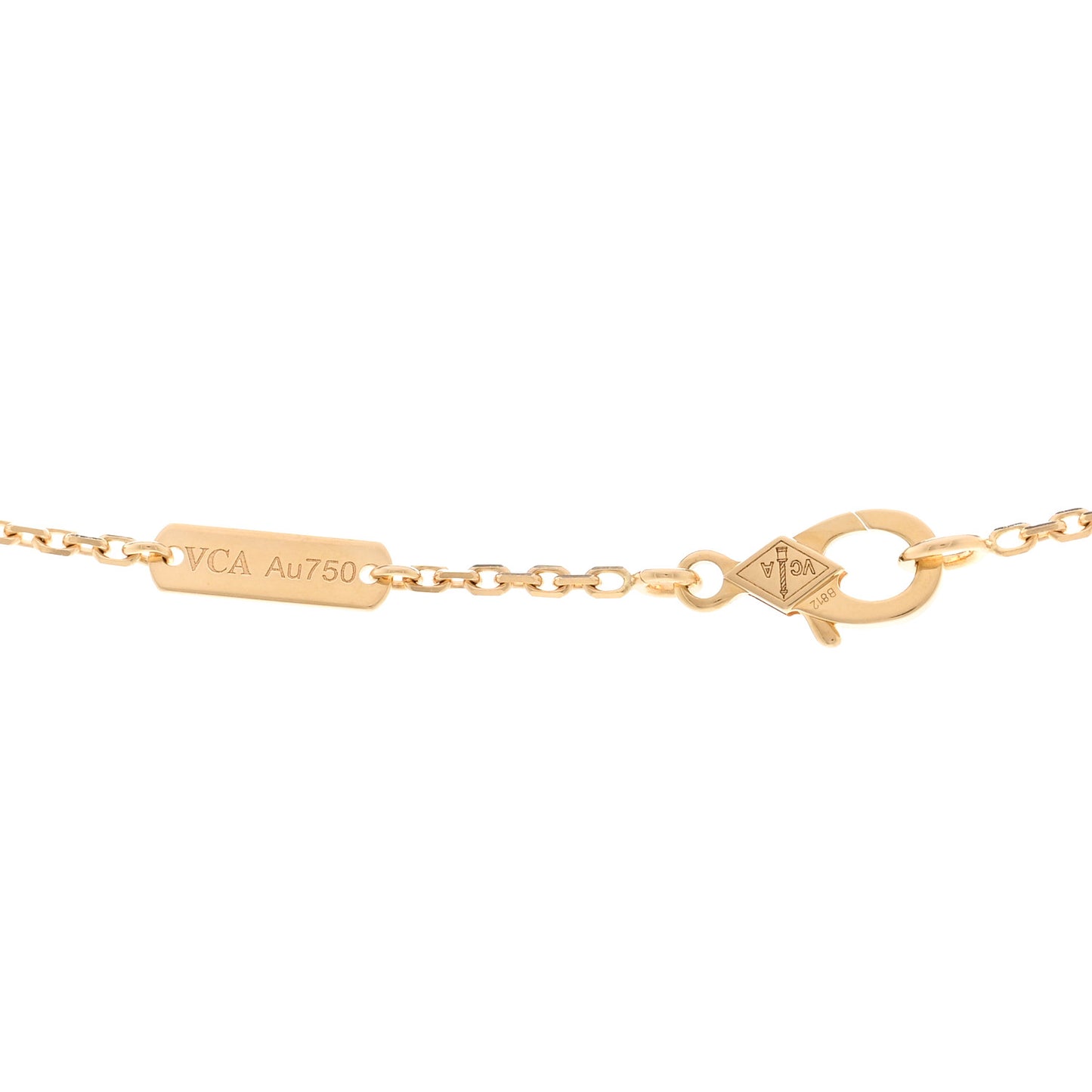 18K Yellow Gold Carnelian Vintage Alhambra Pendant Necklace