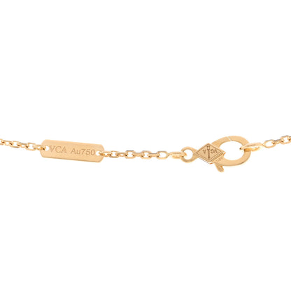 Van Cleef & Arpels 18K Yellow Gold Carnelian Vintage Alhambra Pendant Necklace 4 of 5
