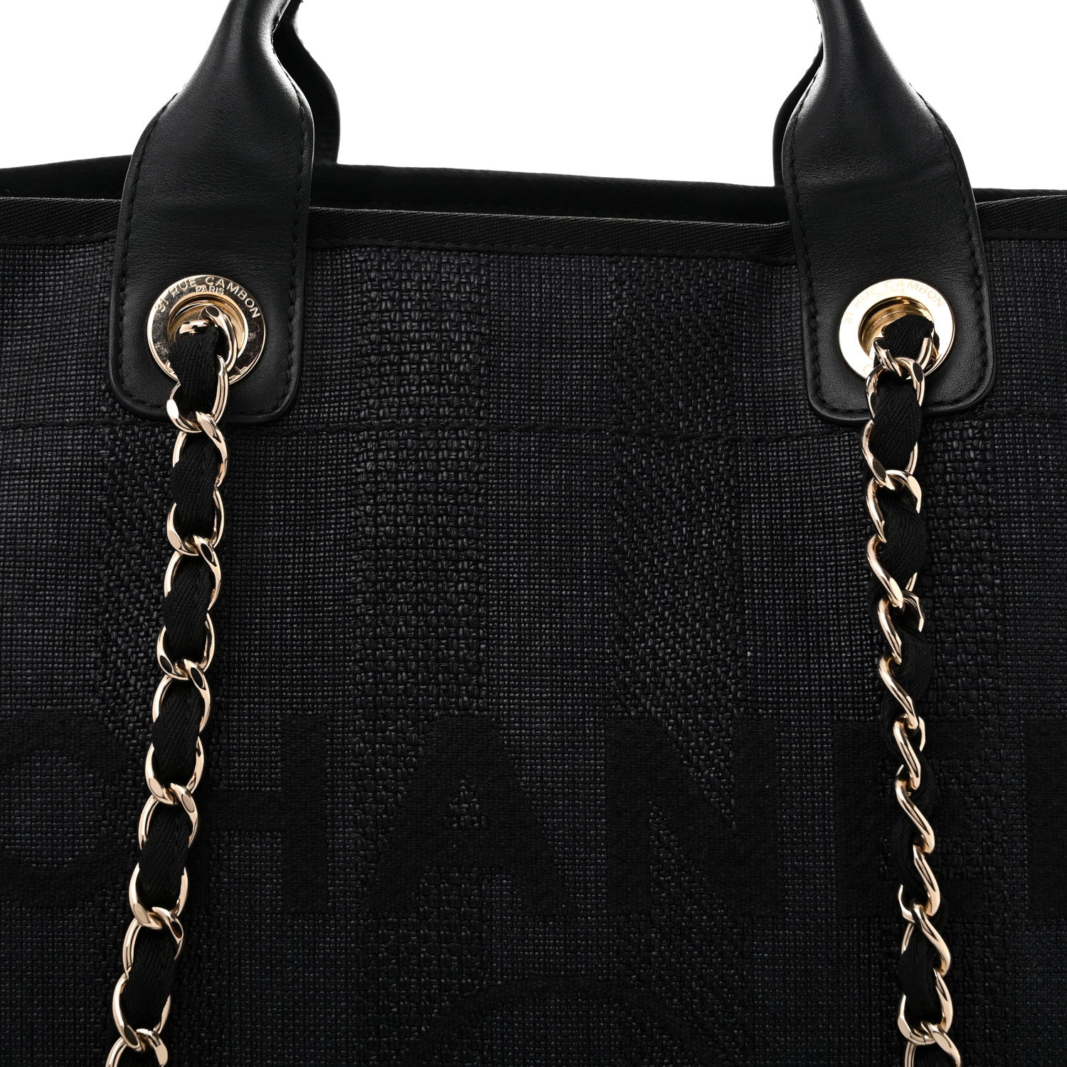 Chanel Mixed Fibers Calfskin Striped Large Deauville Tote Black 8 of 12