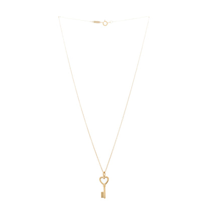 Tiffany 18K Rose Gold Mini Heart Key Pendant Necklace 3 of 6