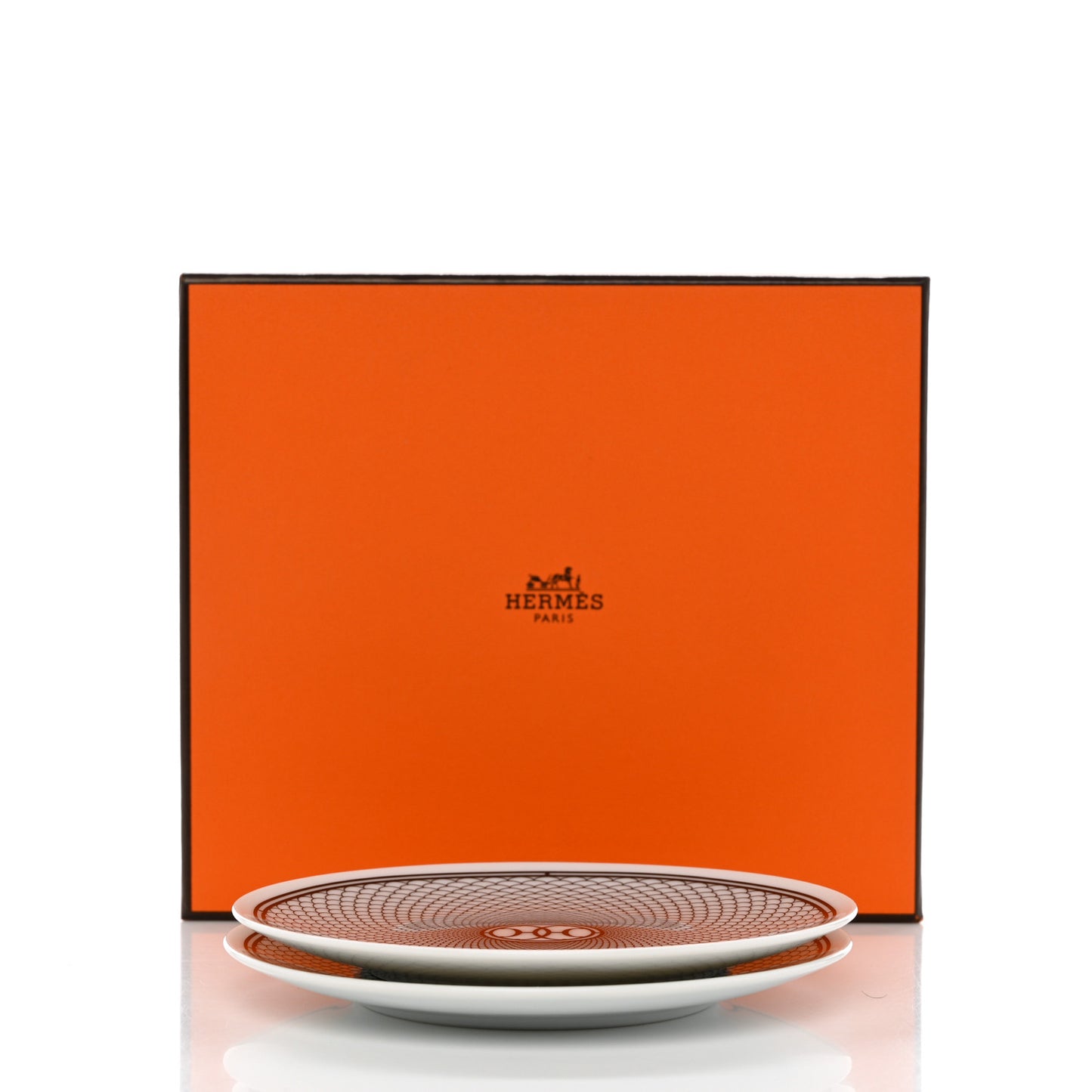 Porcelain H Deco Dinner Plate Set of 2 Black White